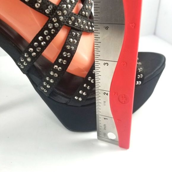 Jessica Simpson Elanor Black Satin Heel Stiletto Size 10B. S764 - Picture 6 of 7